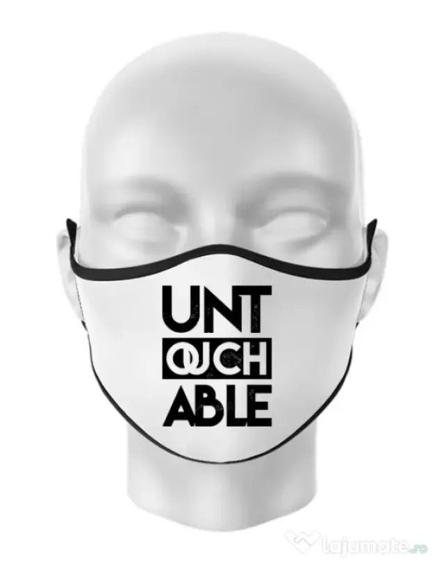Masca personalizata reutilizabila Untouchable Alb