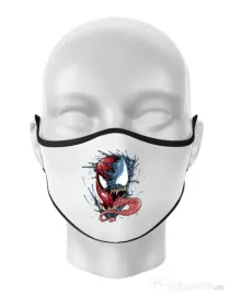 Masca personalizata reutilizabila Venom vs Spiderman Alb