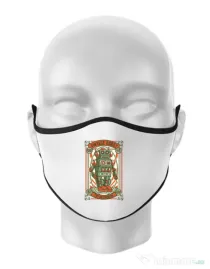 Masca personalizata reutilizabila Vintage Robot Alb