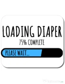 Mousepad personalizat Loading diaper Alb