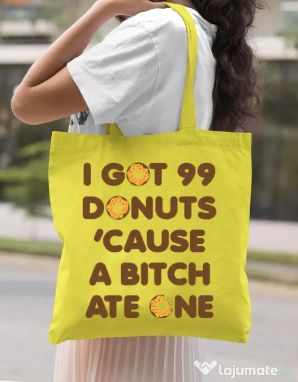Sacosa din panza 99 Donuts Galben