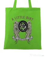 Sacosa din panza A little dirt Verde mar