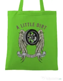 Sacosa din panza A little dirt Verde mar