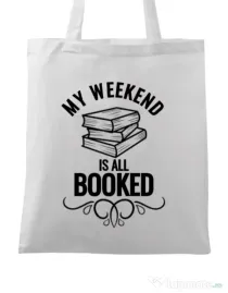 Sacosa din panza All booked Alb