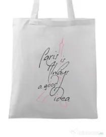 Sacosa din panza Always paris Alb