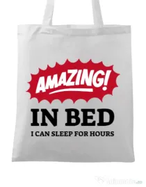 Sacosa din panza Amazing in bed Alb