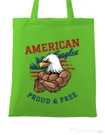 Sacosa din panza American eagles Verde mar