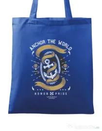 Sacosa din panza Anchor The World Albastru regal