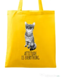 Sacosa din panza Attitude is everything Galben