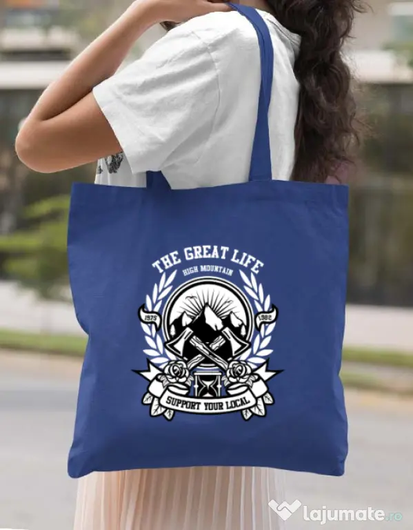 Sacosa din panza Axe Albastru regal