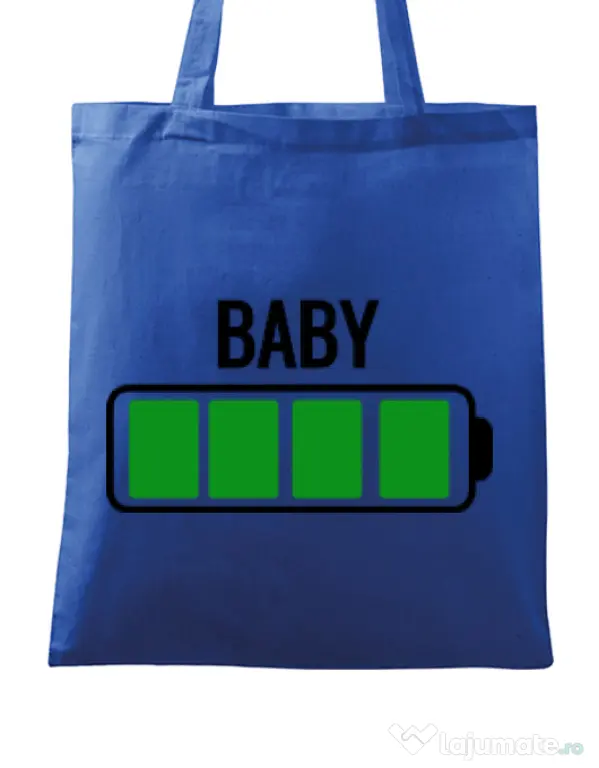 Sacosa din panza Baby battery Albastru regal