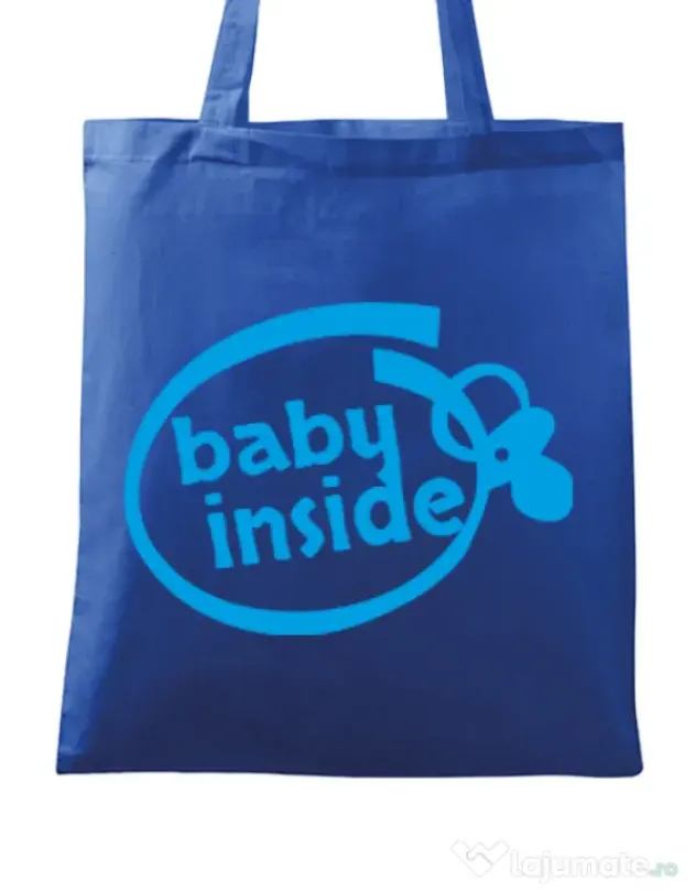 Sacosa din panza Baby inside Albastru regal