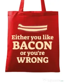 Sacosa din panza Bacon lover Rosu