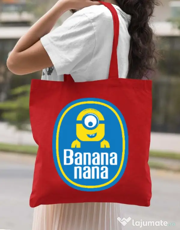 Sacosa din panza Bananana Rosu