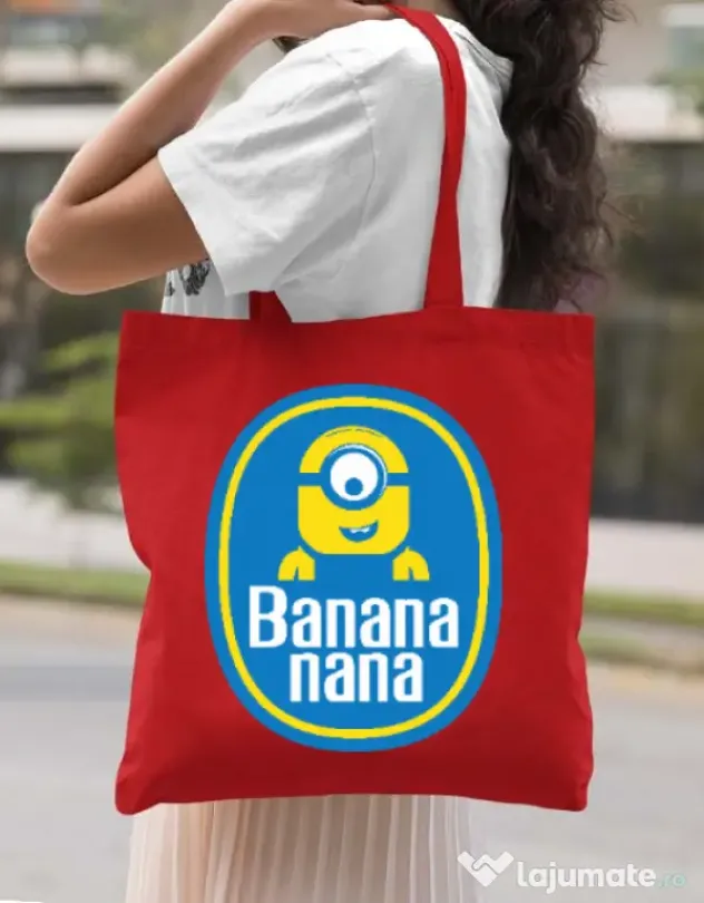 Sacosa din panza Bananana Rosu