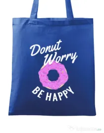 Sacosa din panza Be happy Albastru regal