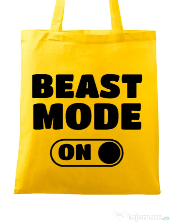 Sacosa din panza Beast mode Galben