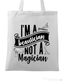 Sacosa din panza Beautician Alb