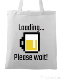 Sacosa din panza Beer loading Alb