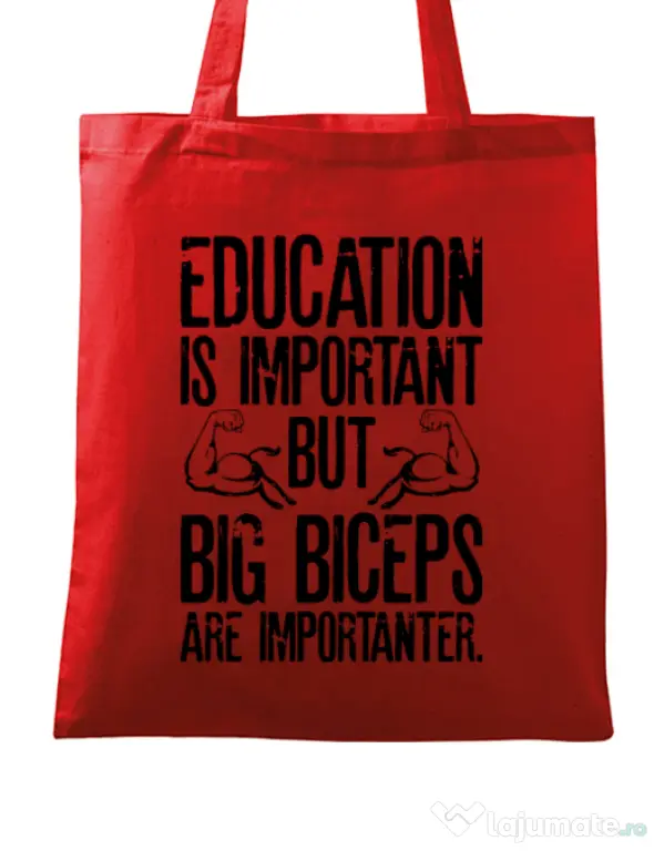 Sacosa din panza Big biceps Rosu