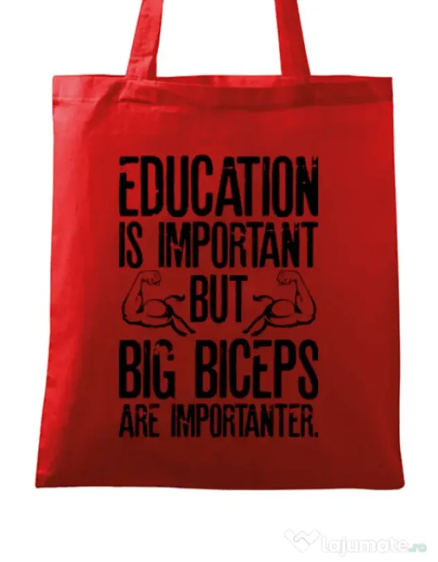 Sacosa din panza Big biceps Rosu