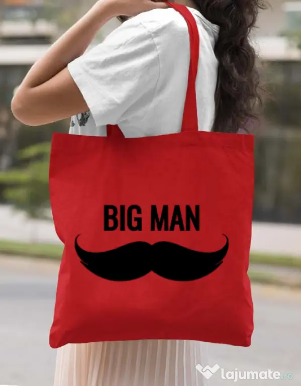 Sacosa din panza Big man Rosu