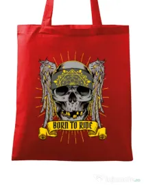 Sacosa din panza Born to ride Rosu