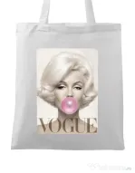 Sacosa din panza Bubblegum Alb