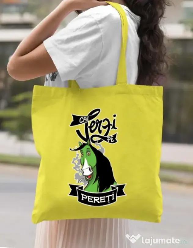 Sacosa din panza Cai verzi Galben