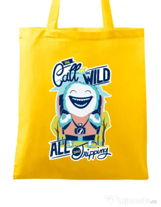 Sacosa din panza Call of the wild Galben