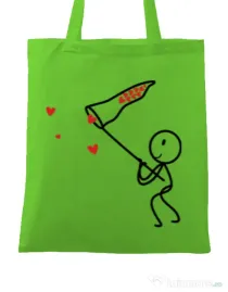 Sacosa din panza Catching love 1 Verde mar