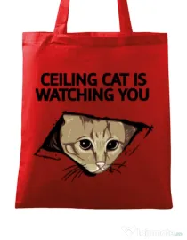 Sacosa din panza Ceiling cat Rosu