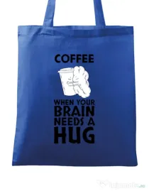 Sacosa din panza Coffee Albastru regal