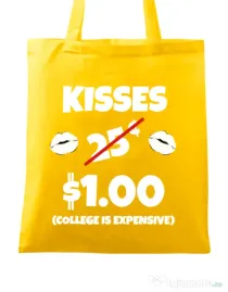 Sacosa din panza College is expensive Galben