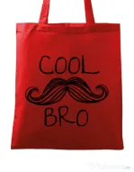 Sacosa din panza Cool moustache bro Rosu