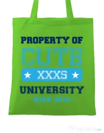 Sacosa din panza Cute university Verde mar