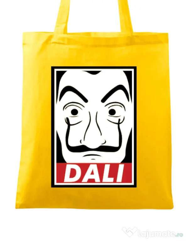 Sacosa din panza Dali mask Galben