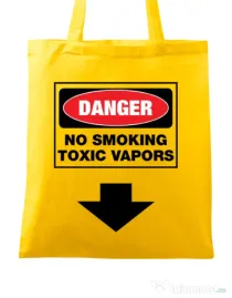 Sacosa din panza Danger No Smoking Galben