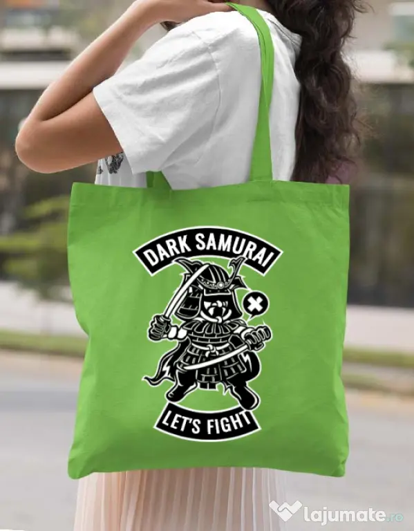 Sacosa din panza Dark samurai Verde mar
