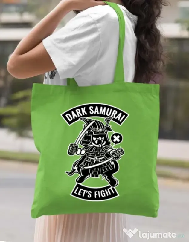 Sacosa din panza Dark samurai Verde mar
