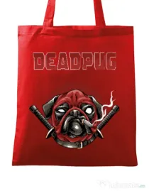 Sacosa din panza Deadpug Rosu