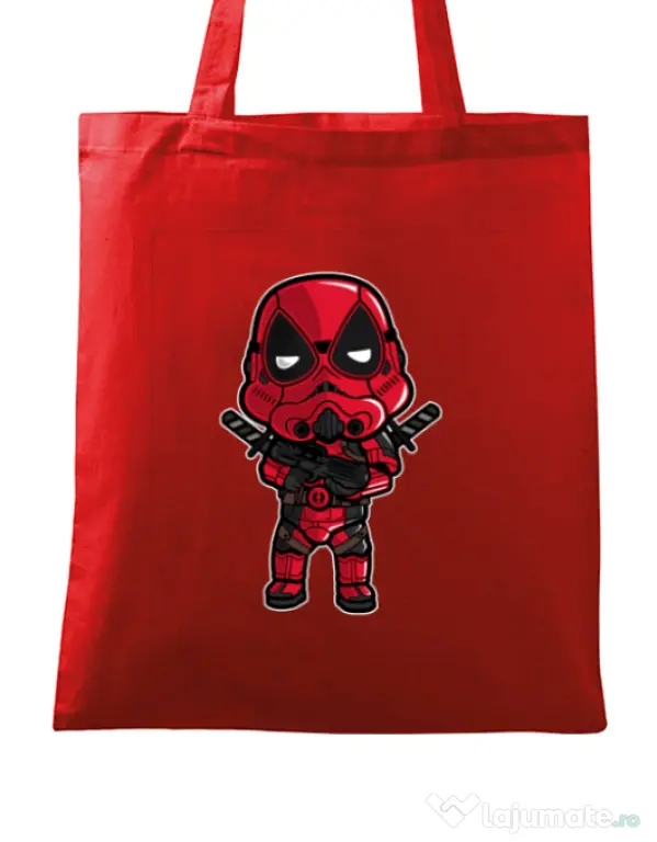Sacosa din panza Deadtrooper Rosu