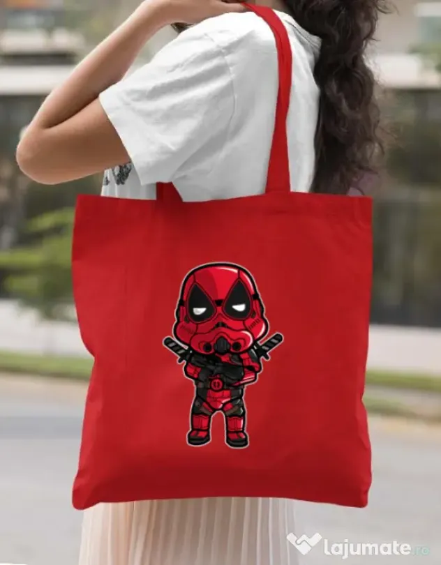 Sacosa din panza Deadtrooper Rosu