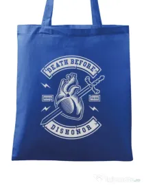 Sacosa din panza Death Before Dishonor Albastru regal