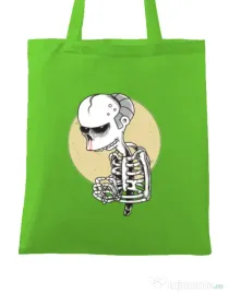 Sacosa din panza Death of Grandfather Verde mar