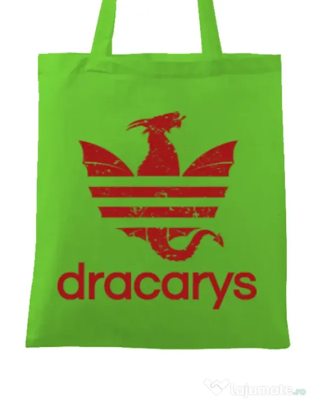 Sacosa din panza Dracarys Verde mar