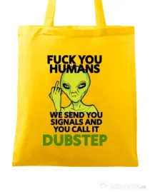 Sacosa din panza Dubstep alien Galben