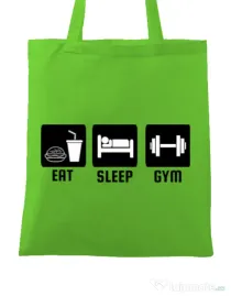Sacosa din panza Eat sleep gym Verde mar