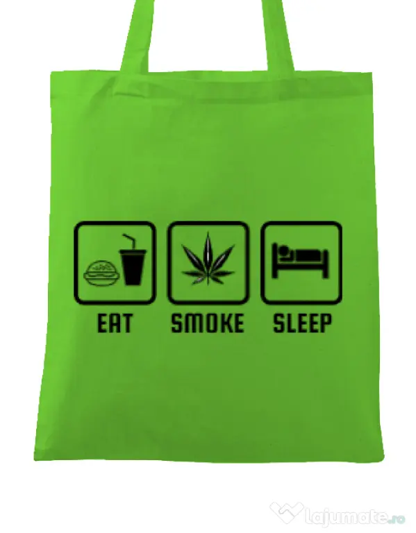Sacosa din panza Eat smoke sleep Verde mar