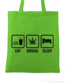 Sacosa din panza Eat smoke sleep Verde mar